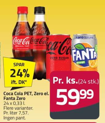 Coca Cola PET, Zero el. Fanta Zero