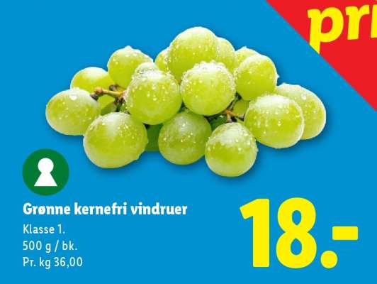 Grønne kernefri vindruer