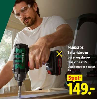 PARKSIDE Batteridreven bore- og skruemaskine 20 V
