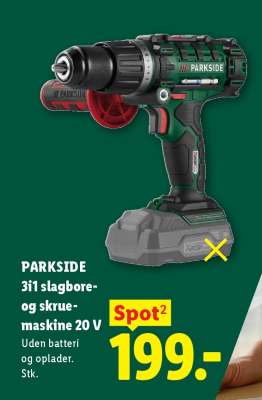 PARKSIDE 3i1 slagbore- og skruemaskine 20 V
