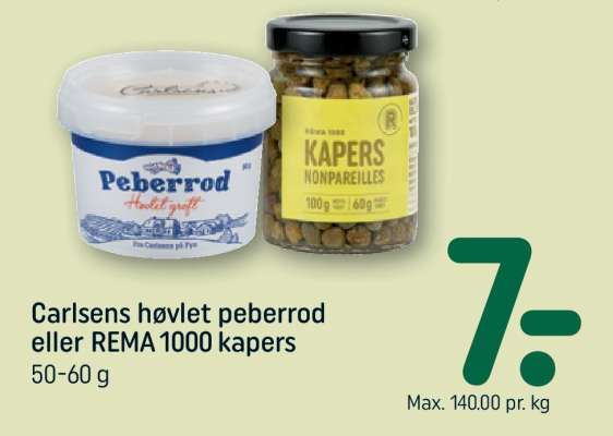 Carlsens høvlet peberrod eller REMA 1000 kapers