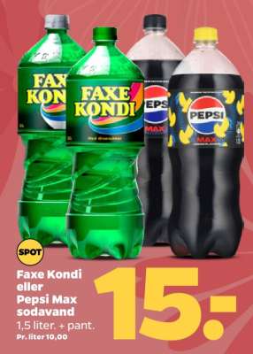 Faxe Kondi eller Pepsi Max sodavand