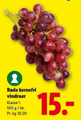 Røde kernefri vindruer