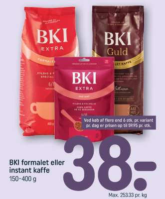 BKI formalet eller instant kaffe