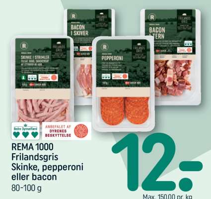 REMA 1000 Frilandsgris Skinke, pepperoni eller bacon