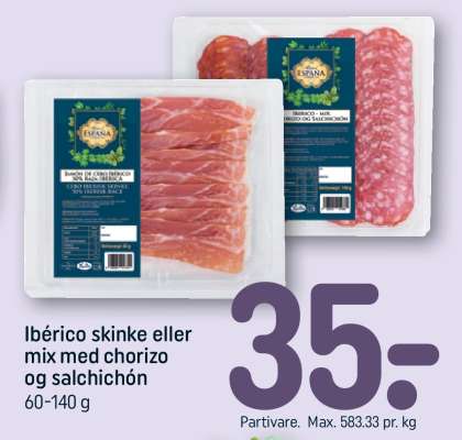 Ibérico skinke eller mix med chorizo og salchichón