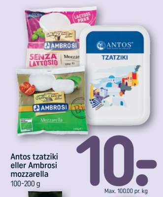Antos tzatziki eller Ambrosi mozzarella