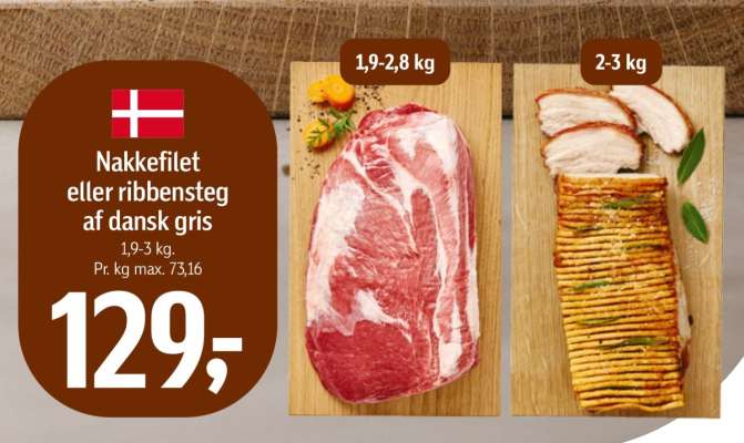 Nakkefilet eller ribbensteg af dansk gris