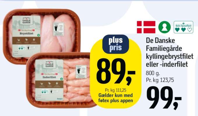 De Danske Familiegårde kyllingebrystfilet eller -inderfilet