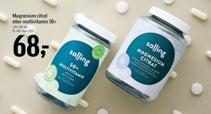 Magnesium citrat eller multivitamin 50+