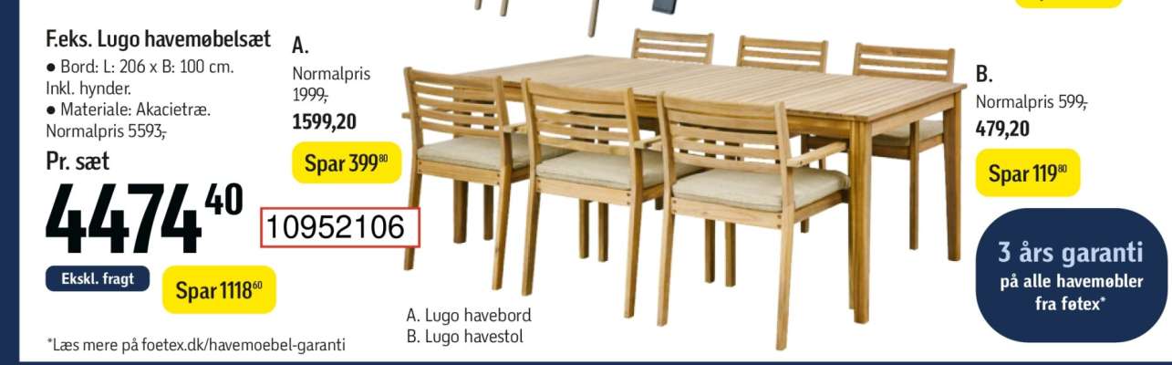 Lugo havemøbelsæt
