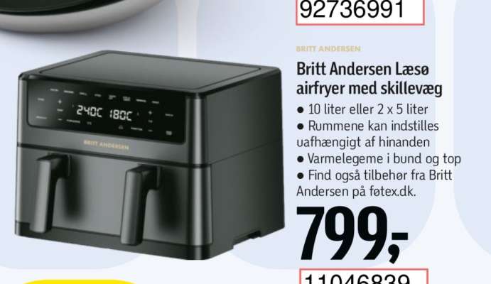 Britt Andersen Læsø airfryer med skillevæg