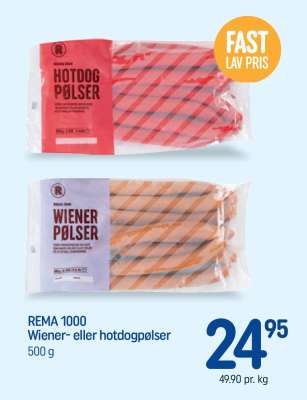 REMA 1000 Wiener- eller hotdogpølser