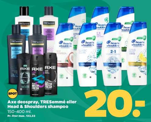 Axe deospray, TRESemmé eller Head & Shoulders shampoo