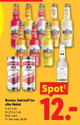 Breezer, Smirnoff Ice eller Mokaï
