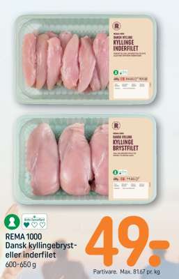 REMA 1000 Dansk kyllingebryst- eller inderfilet