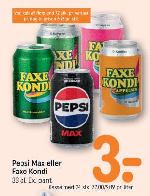 Pepsi Max eller Faxe Kondi