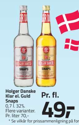 Holger Danske Klar el. Guld Snaps