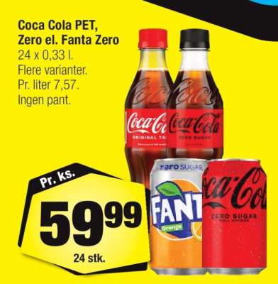 Coca Cola PET, Zero el. Fanta Zero
