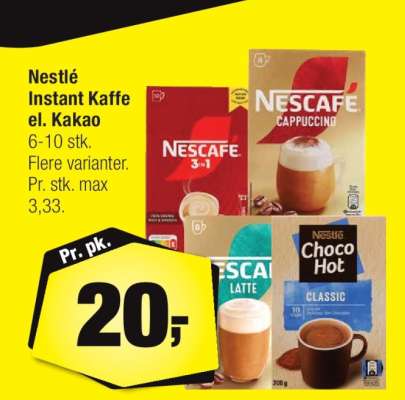 Nestlé Instant Kaffe el. Kakao