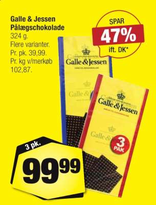 Galle & Jessen pålægschokolade