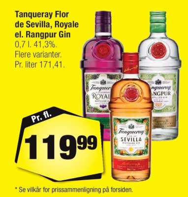 Tanqueray Flor de Sevilla, Royale el. Rangpur Gin