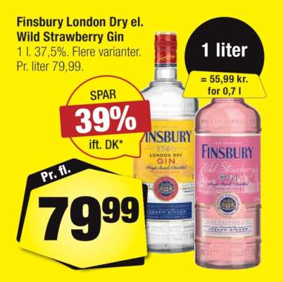 Finsbury London Dry el. Wild Strawberry Gin