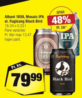 Albani 1859, Mosaic IPA el. Fuglsang Black Bird