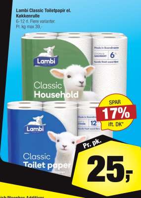 Lambi Classic Toiletpapir el. Køkkenrulle