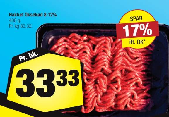 Hakket oksekød 8-12%