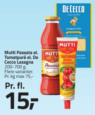 Mutti Passata el. Tomatpuré el. De Cecco Lasagna