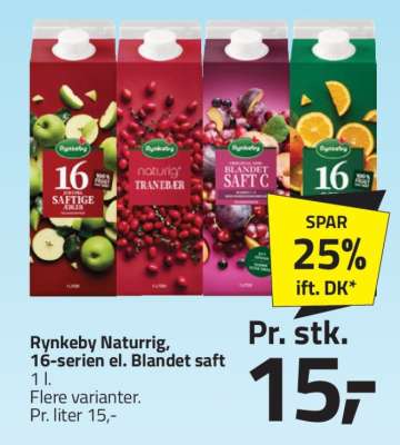 Rynkeby Naturrig, 16-serien el. Blandet saft