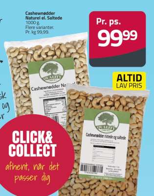 Cashewnødder Naturel el. Saltede
