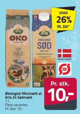 Økologisk Minimælk el. Arla 24 Sødmælk