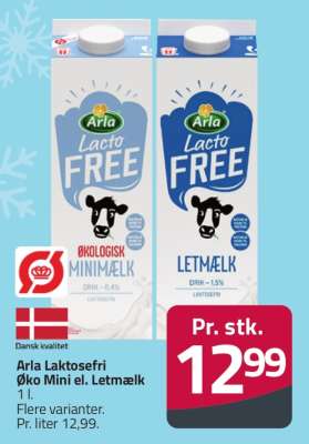 Arla Laktosefri Øko Mini el. Letmælk