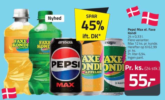 Pepsi Max el. Faxe Kondi