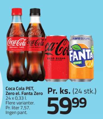 Coca Cola PET, Zero el. Fanta Zero