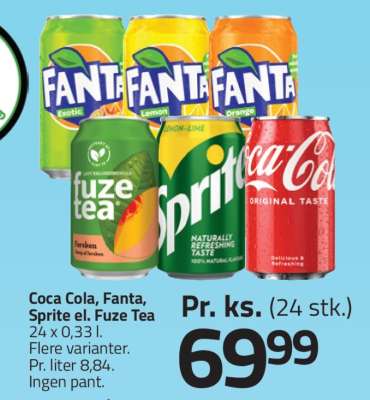 Coca Cola, Fanta, Sprite el. Fuze Tea
