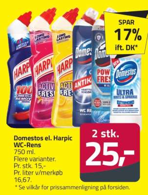 Domestos el. Harpic WC-Rens