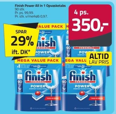 Finish Power All in 1 Opvasketabs