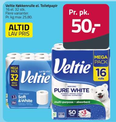 Veltie Køkkenrulle el. Toiletpapir