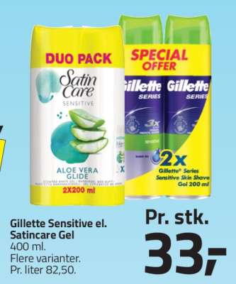 Gillette Sensitive el. Satincare Gel