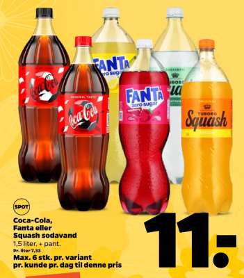 Coca-Cola, Fanta eller Squash sodavand