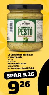 La Campagna basilikum creamy pesto