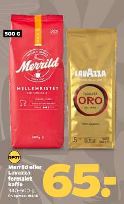 Merrild eller Lavazza formalet kaffe