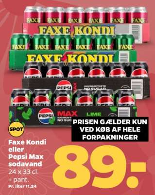 Faxe Kondi eller Pepsi Max sodavand
