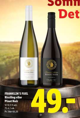 FRANKLIN’S FUEL Riesling eller Pinot Noir