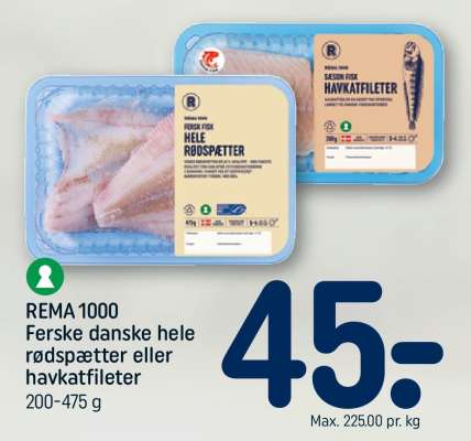 REMA 1000 Ferske danske hele rødspætter eller havkatfileter
