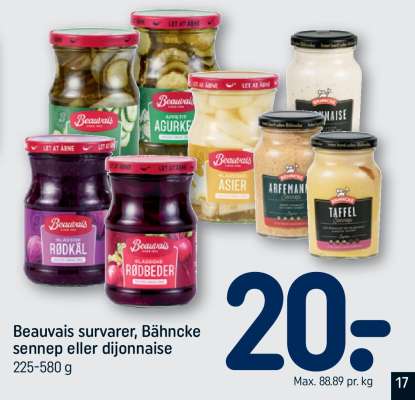 Beauvais survarer, Bähncke sennep eller Dijonnaise