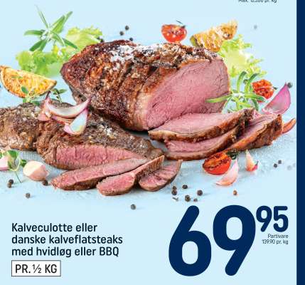 Kalveculotte eller danske kalveflatsteaks med hvidløg eller BBQ